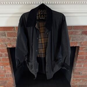 Barbour Men's Dark Jacket with Plaid Lining